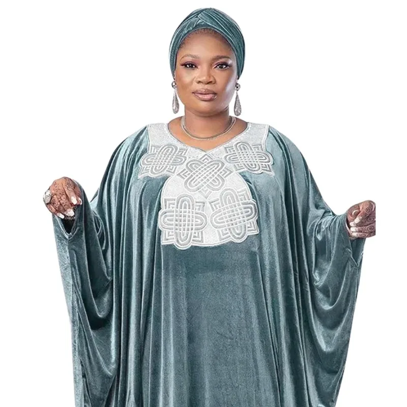 Abayas For Women Dubai Luxury African Muslim Fashion Caftan Marocain Evening Party Dresses Velvet Boubou Robe Djellaba Femme