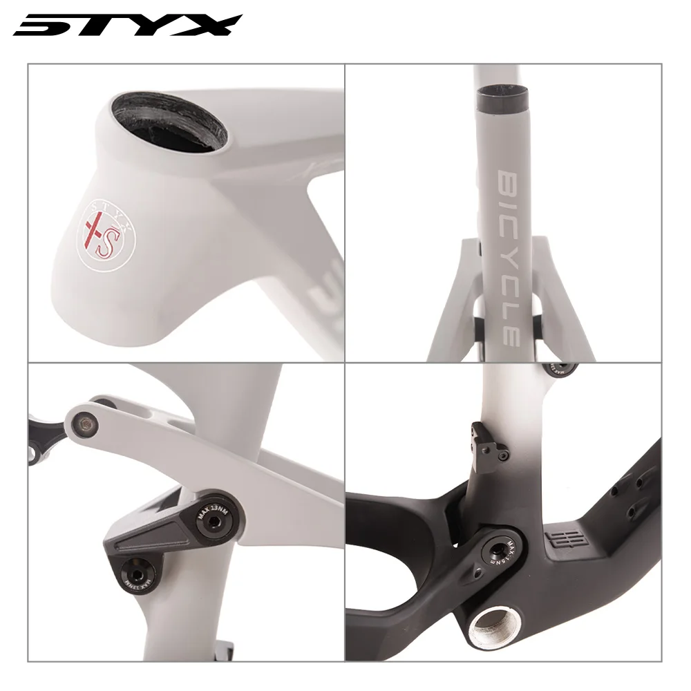 Cadre de vélo vtt en carbone STYX 29 cadre de vélo de montagne à Suspension complète gravier XC descente