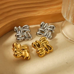 Fashion Creative Irregular 18k Gold Plated Square Earrings Non Tarnish Chunky Stainless Steel Geometric Earrings Jewelry