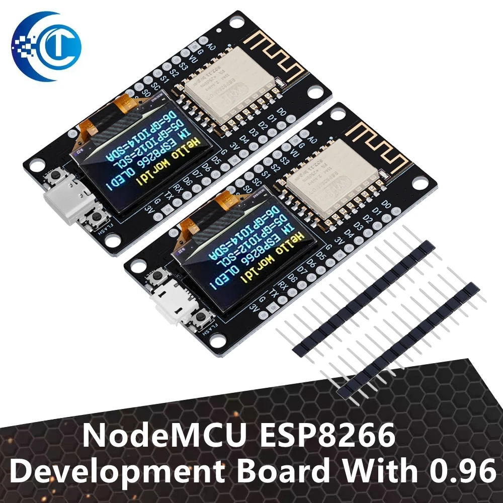 NodeMCU ESP2266 Board: Integrated 0.69 Inch OLED Display, CH300G, ESP-12F WiFi Module -TYPE - C USB, For Arduino/Micropython
