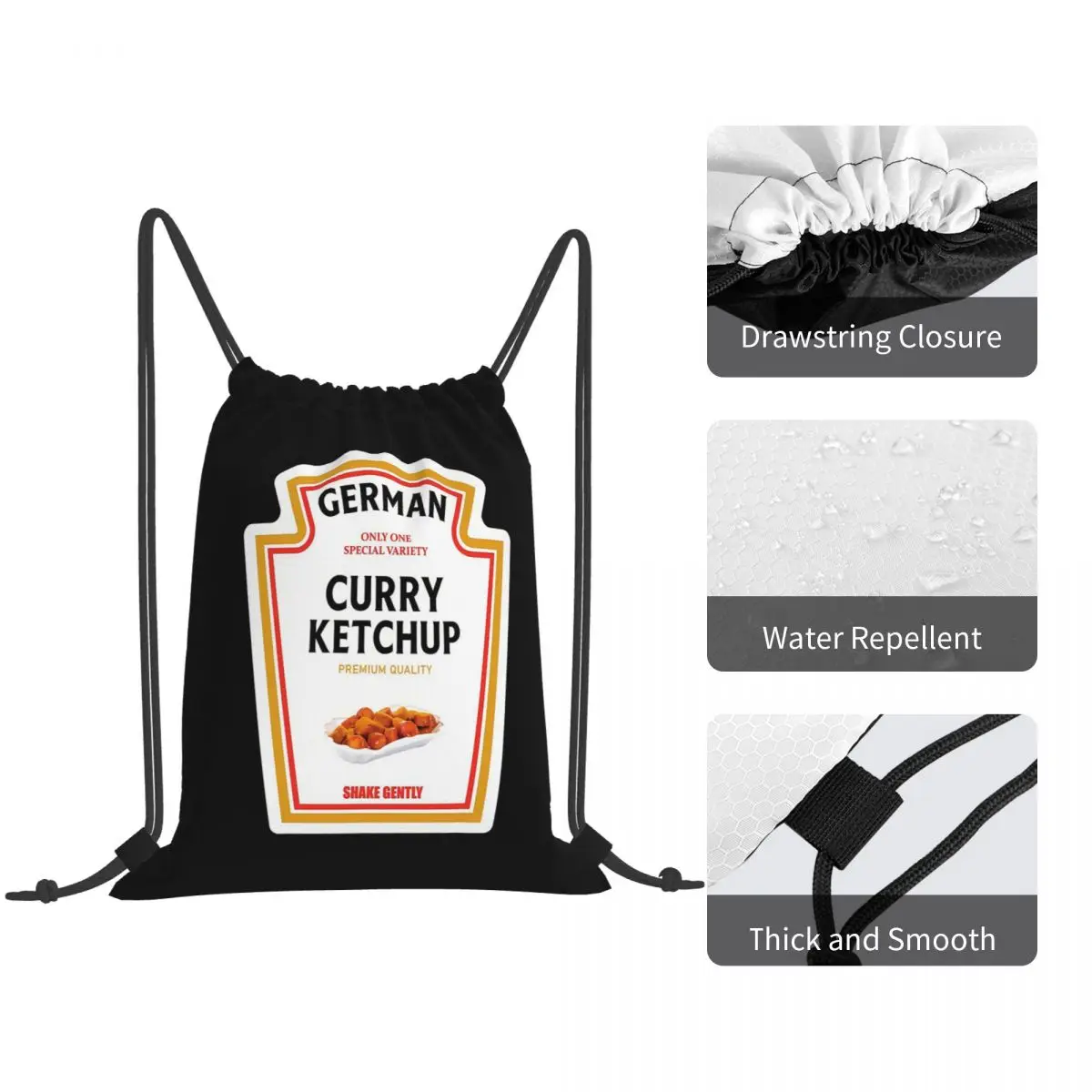 Curry Ketchup Currywurst Germa Backpacks Multi-function Drawstring Bags Sundries Bag Book Bags for Travel Students