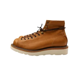 Super Quality Mens Boots Handmade Italian Cowhide Genuine Leather American Style Goodyear Welted Boots Maximum 28cm Foot length