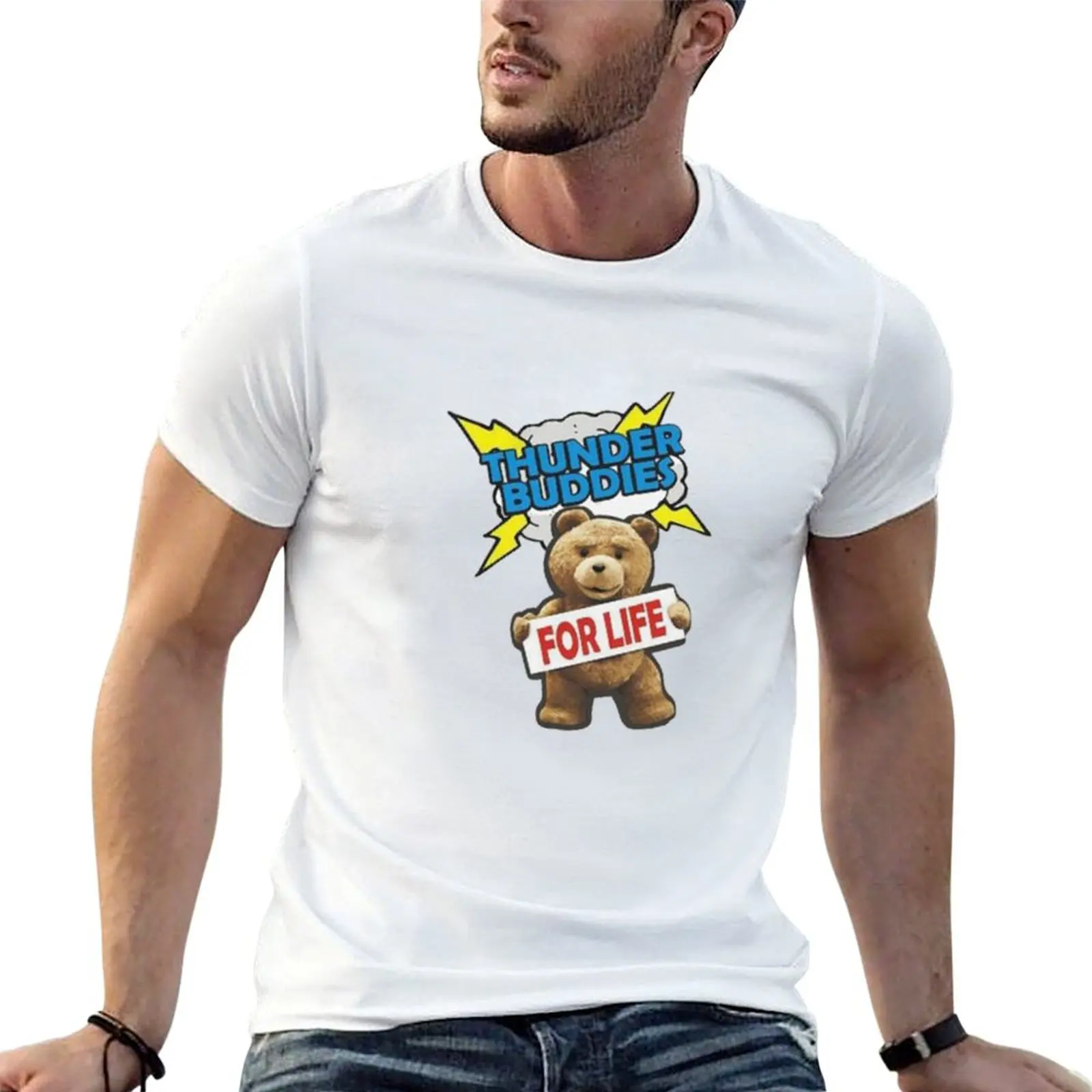 Ted Thunder Buddies T-Shirt Classic Print Short Sleeve Shirt