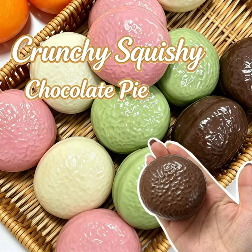 Jouets anti-stress créatifs en forme de gâteau au chocolat, blocs de construction souples à presser, jouets sensoriels ASMR pour adultes