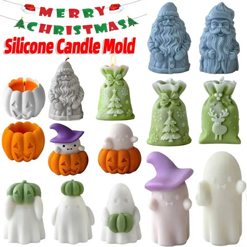 

Рождественские силиконовые формы DIY ароматические свечи орнамент форма ручной работы праздничные подарки Санта-свечи формы для изготовления украшений дома