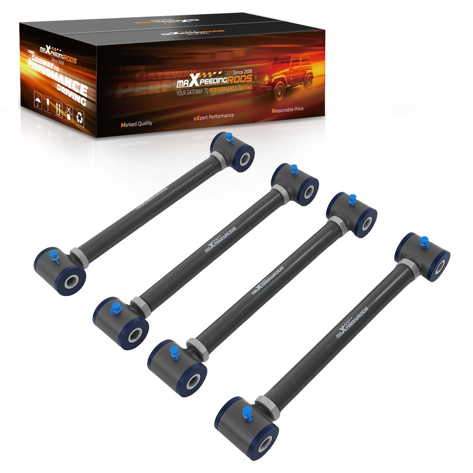 4 Pcs High Tensile Strength Carbon Steel Rear Control Arms Premium Polyurethane Bushings For Accord 2003-2007 Acura TSX