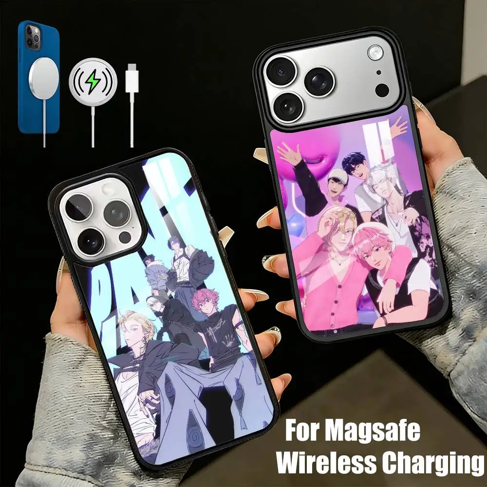 

P-PLAVE V-Virtual K-KpopES Phone Case For iPhone17,16,15,14,13 Plus,Pro Max Magnetic For Magsafe Wireless Charging