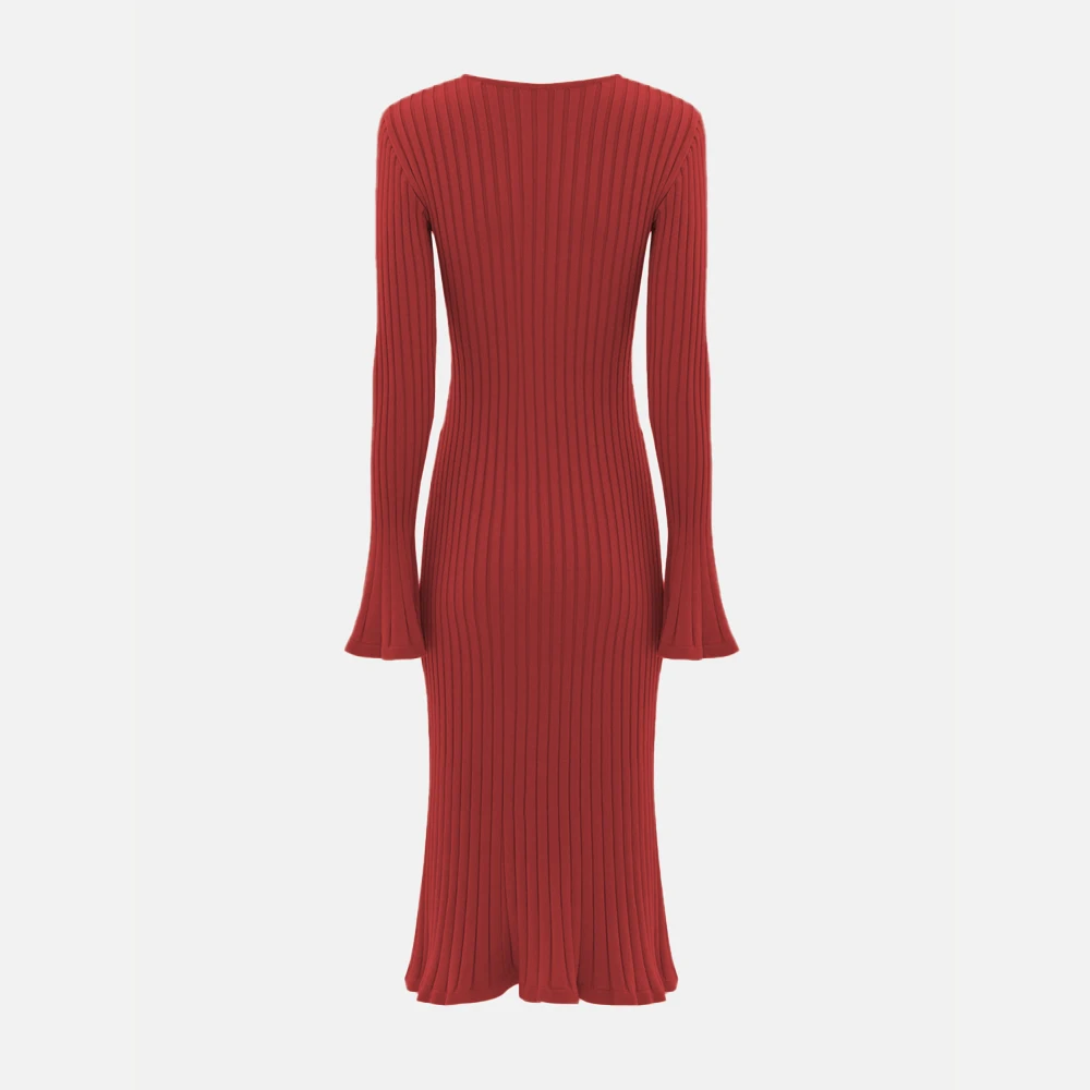 Christmas Maternity Photography Dress Ribbed Knit Flared Sleeve Midi Gown Pregnancy Photo Shoot Outfit Knit Maternity Clothes