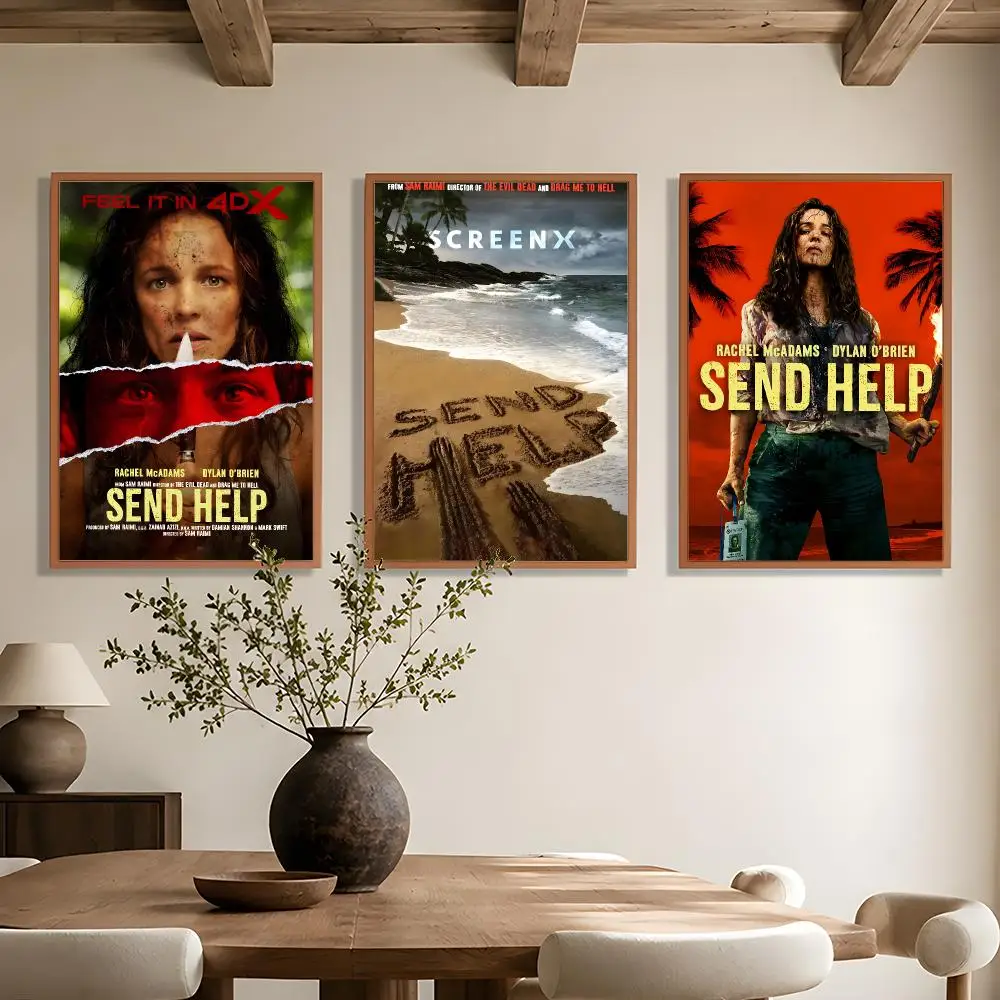 Movie Horror S-Send Help Poster Wall Art Poster HD Waterproof PP Print Bedroom Living Room Office Decor Gift