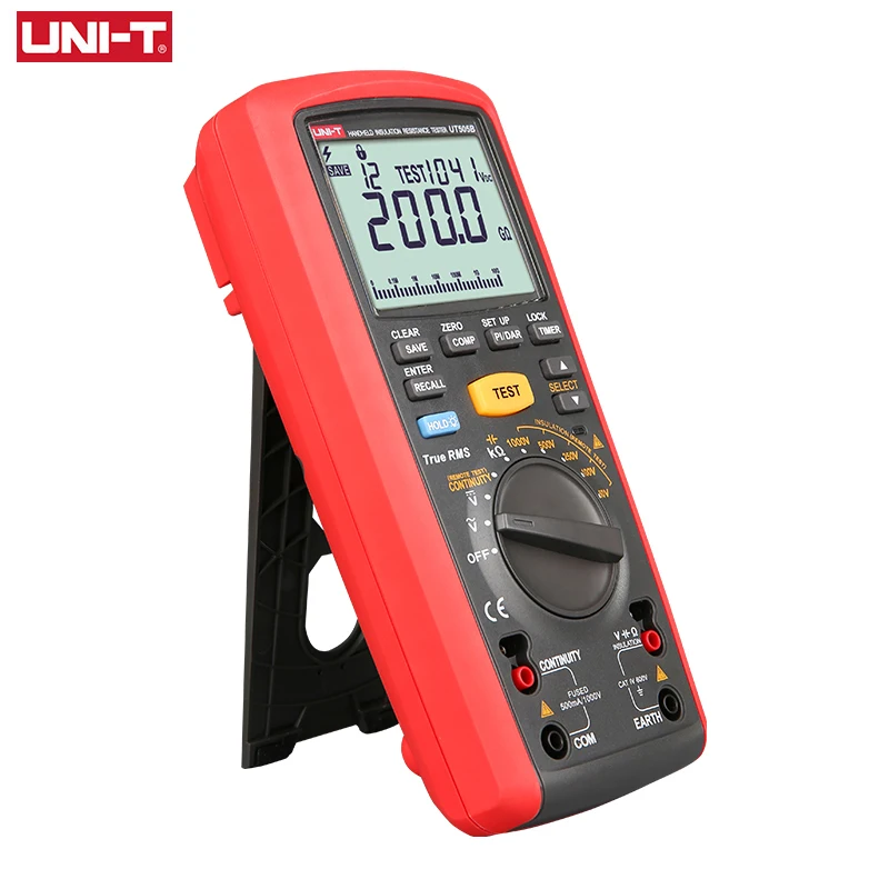 UNI-T UT505B Tester di resistenza di isolamento portatile misuratore di resistenza digitale 1000V 200G multimetro True RMS OHM