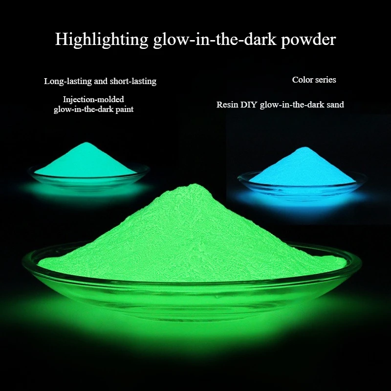 

1000g Screen Printing Injection Molded Luminous Powder Highlight Spraying Colorful Ceramics Yellow-green Light Blue-green Light
