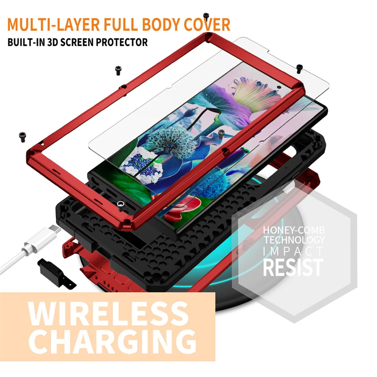 AD41-Для Samsung Galaxy S24 Ultra Чехол для мобильного телефона Ударопрочный чехол для телефона Металлический противоударный защитный чехол