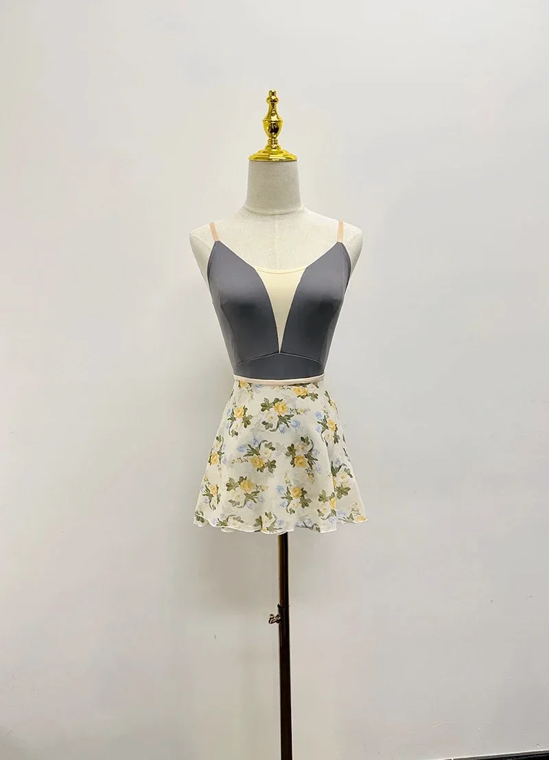 Mulheres ballet pequeno avental tutu meninas novo estilo impressão prática collant saia adulto elegância exercício diário ballet dança vestido