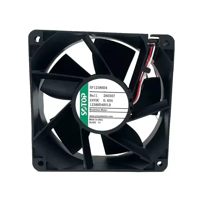 Original SOTOP SF1238HD4 DC24V 0.60A Three-Wire Relay Fan for SOTOP