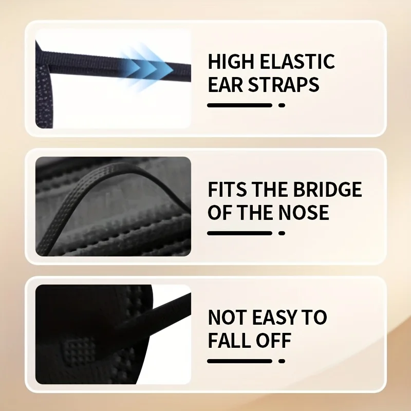 HENGPIN 50pcs4 capa filtro hombres mujeres máscara para deportes al aire libre, envoltura independiente fácil de llevar máscara blanca plegable