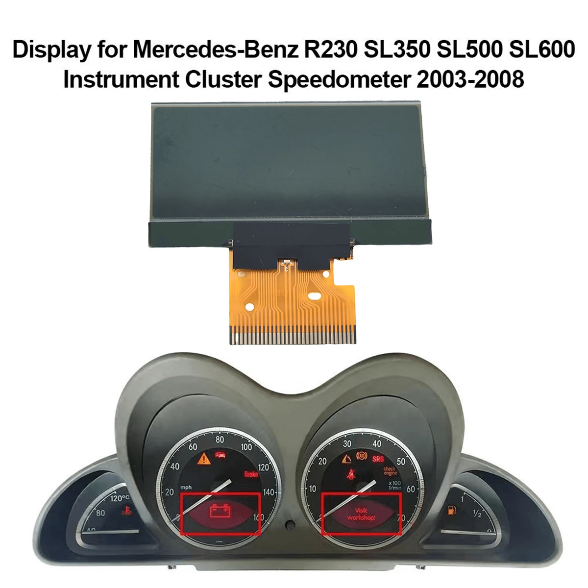 

Speedometer LCD Display A2305407611 for Mercedes R230 SL55 SL65 SL350 SL500 SL550 SL600 2003-2012 Car Instrument Cluster Screen