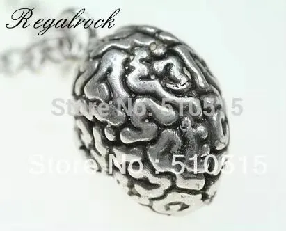 Gothic Anatomical Brain Necklace Human Zombie Cerebrum Anatomy Pendant Biology Goth Jewelry Accessories