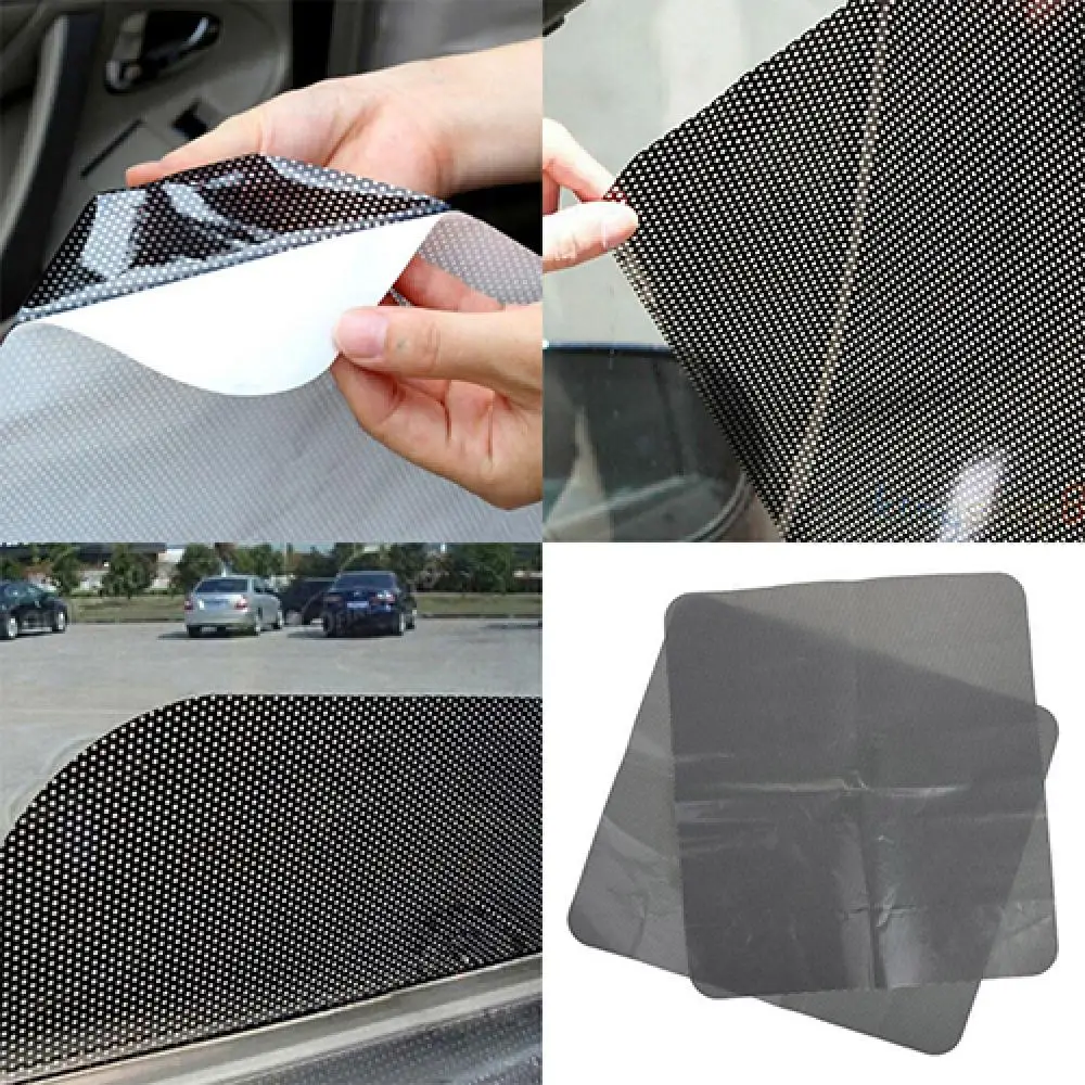 1 Pair Black Car Side Window Static Electrostatic Adsorption UV Sun Shade Shield Visor Side Window Sunshades Exterior