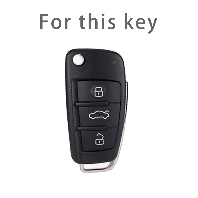 Dobrar Chave Do Carro de Fibra De carbono TPU Case Capa Para Audi A3 8L 8P A4 B6 B7 B8 A6 C5 C6 4F RS3 Q3 Q7 TT 8L 8V S3 Acessórios Shell