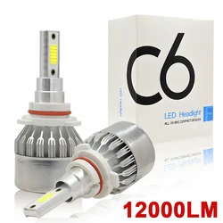 H7 H4 LED Bulb H1 H3 H8 H11 Fog Light HB3 9005 HB4 9006 H13 9012 9007 Car Lamp White C6 Cob Led Canbus Headlights for Auto