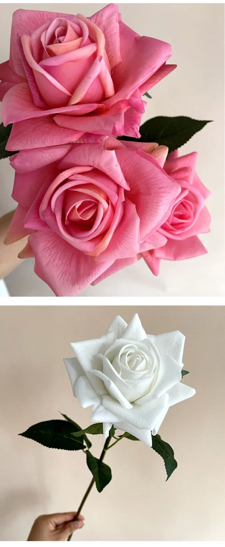 4 Stück Feuchtigkeitsspendende Künstliche Rosenblumen, Echt Aussehende Rosen, Hochzeitsdekoration, Blumenstrauß, Partydekoration, Heimdekoration, Foto-Requisiten – Detail 5