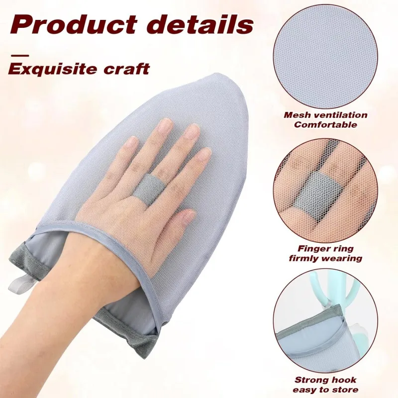 Handheld Mini Ironing Pads Garment Steamer Ironing Gloves Travel Portable Clothes Sleeve Ironing Heat Resistant Protective Mats