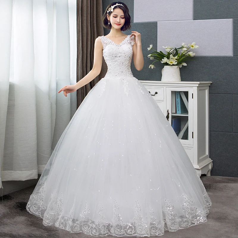 Áo Cưới Dáng, Kích Thước Bóng Đồ Bầu Cô Dâu Váy Áo Không Tay Cổ Chữ V Phối Ren Váy Vestidos De Novia