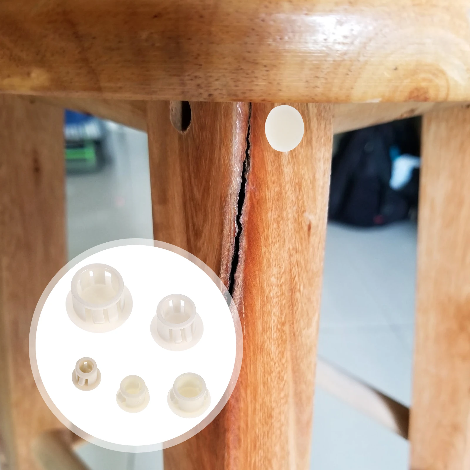 

100pcs nylon Plugs Furniture Hole Cover Round Locking Tube Buttons Screw Panel Cabinet Accessories Cover Plug Fastener Kit Easy
