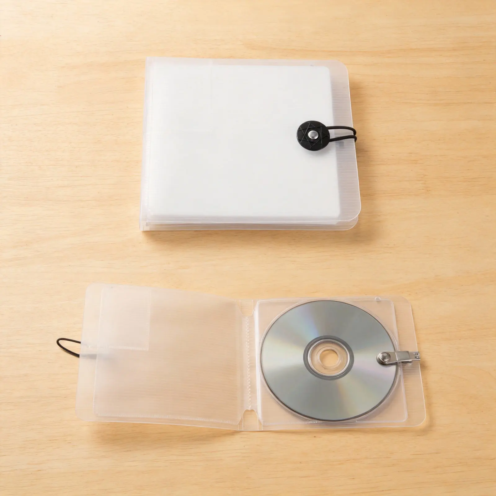 2Pcs Clear Plastic Cd Cases 12 Slots Disc Holder Organizer Cd Booklet Binder Compact Disc Storage Box for Car Home Office Dvd