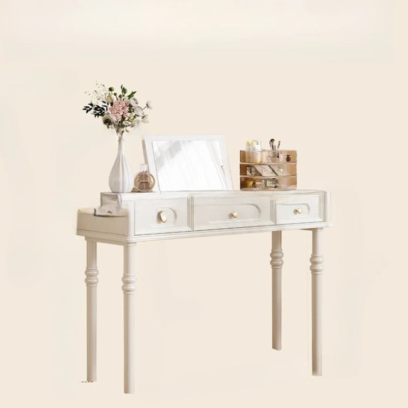 

Luxury Mirror Vanity Table Drawers Desk Living Room Storage Garden Dressing Table European Chair Penteadeira Trendy Furniture