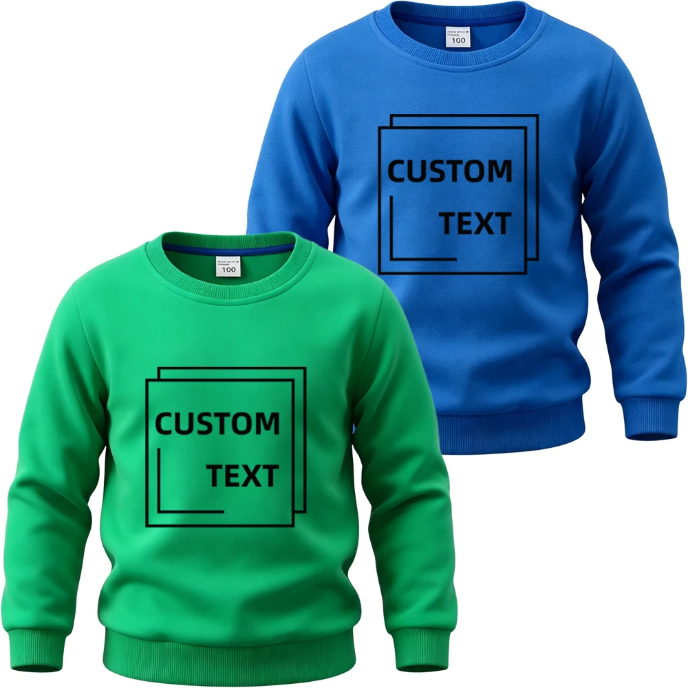 

Blank Personalized Kids Sweatshirt with Custom Name Photo Logo Text A-Grade Cotton Lined Hoodie for Boys Girls
