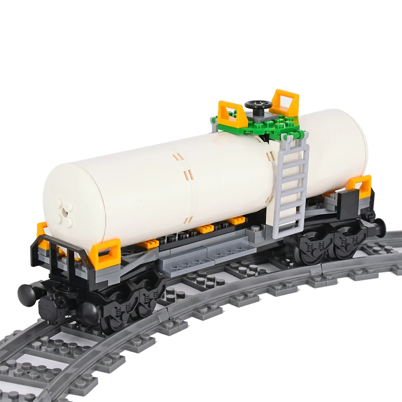 MOC City Creative 8 عجلات Octane ناقلة شاحنة قطار Express السكك الحديدية بنة الطوب لتقوم بها بنفسك لعبة فنية لهدايا الأطفال #5