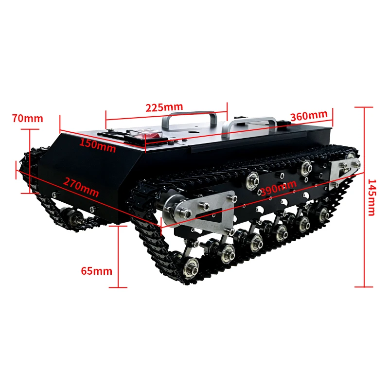 

WT-200s Upgraded RC tank Chassis Metal Track Load 30KG Shock Absorber (Ready To Use Version)