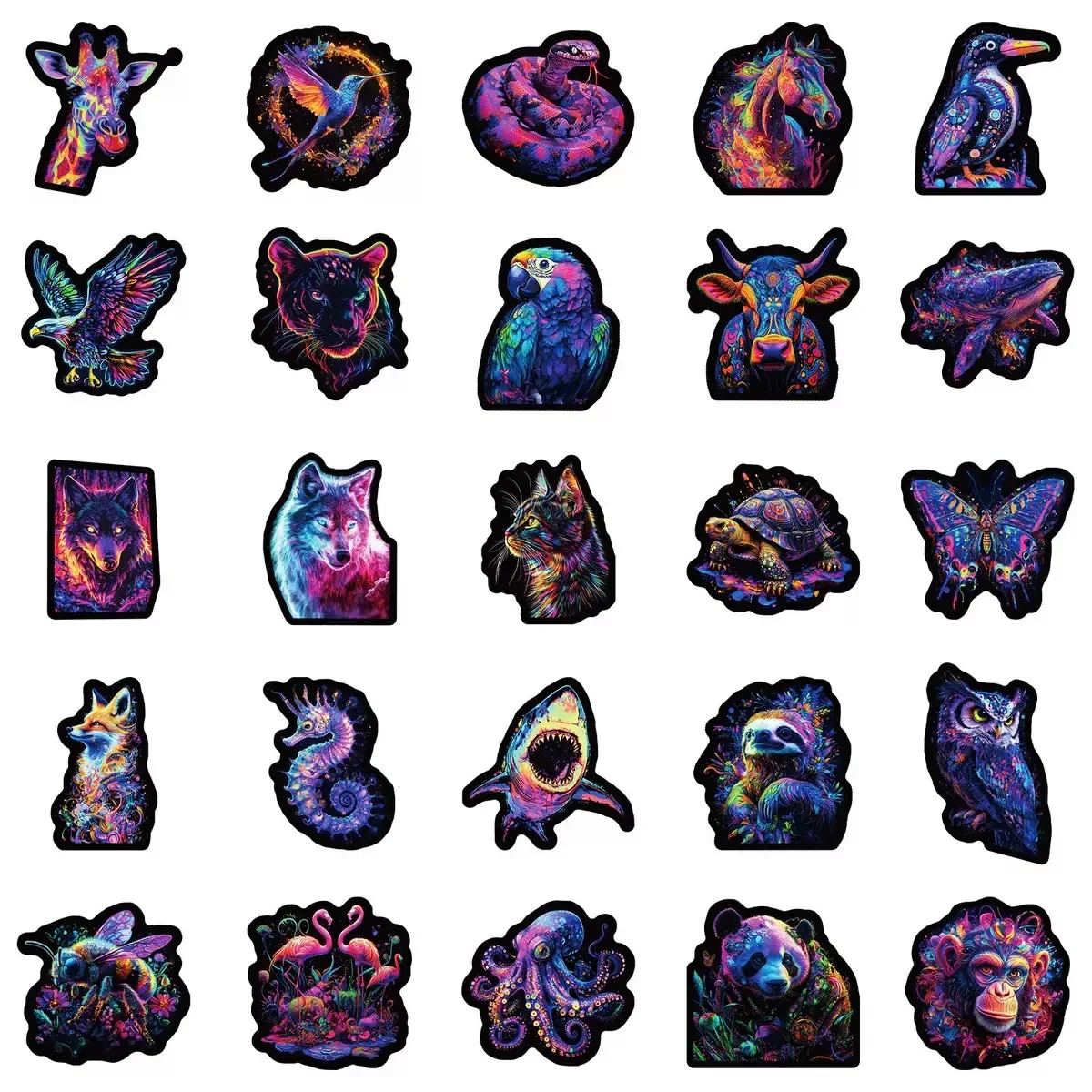 10/50 pçs legal gótico escuro colorido animal graffiti adesivos estéticos portátil guitarra viagem bagagem skate crianças brinquedo adesivo