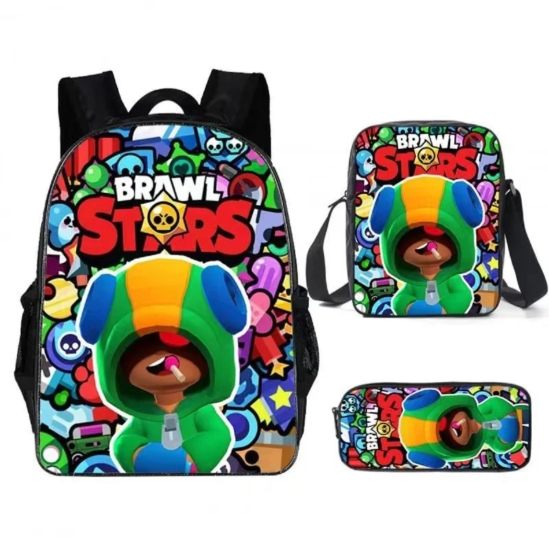 Anime Lyons Cute Backpacks Three-piece Set Children\'s Backpack Student Backpack Outdoor Travel Bag Shoulder Bag Pencil Case Set