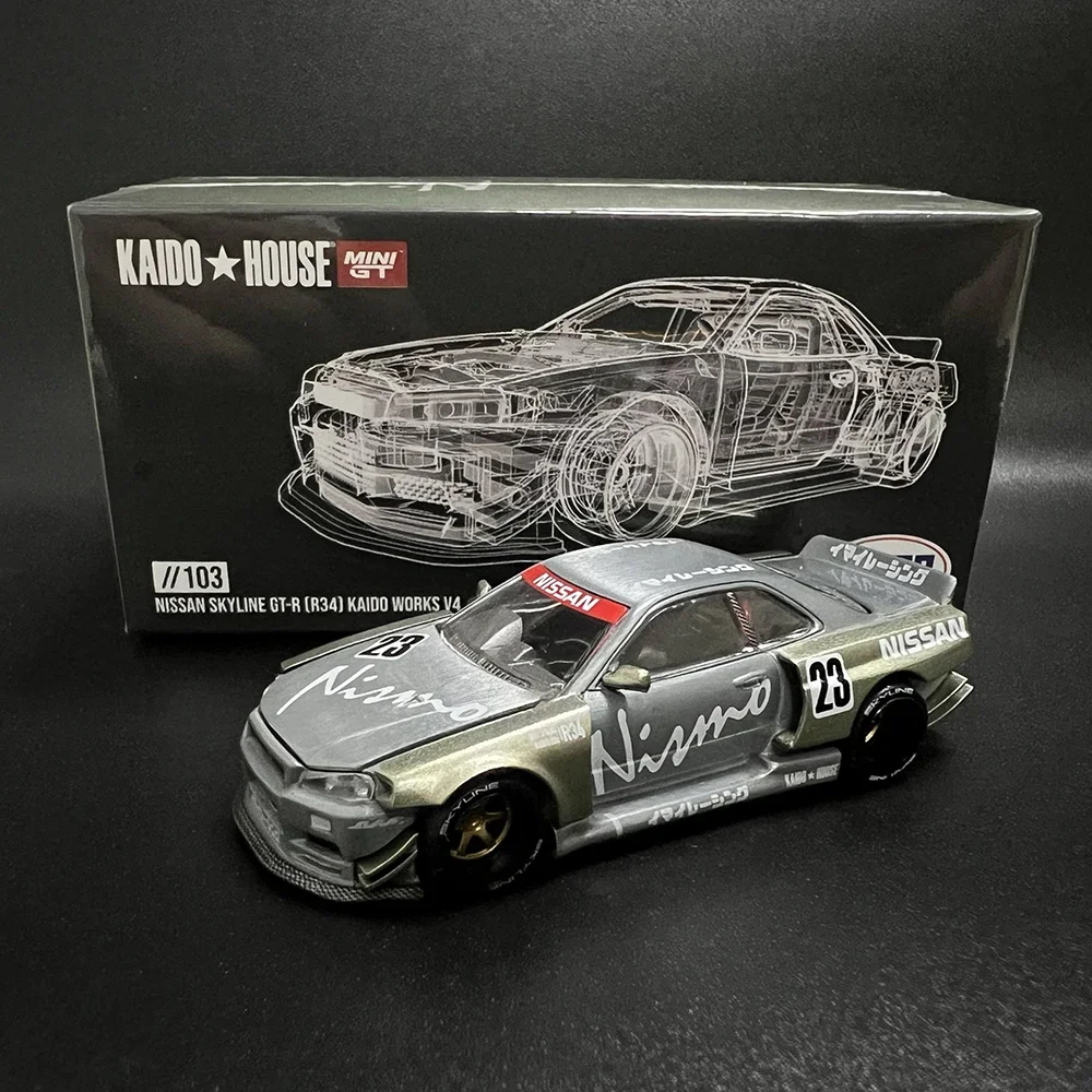 MINIGT KAIDO HOUSE 1:64 Nissan Skyline GTR R34 R32 R35 Alloy Diecast Car Model Toys Collection Christmas Gift TSM Model