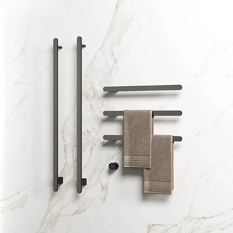 

Meter Stainless Steel Intelligent Heating Towel Rack Wall Mounted Black Electric Towel Rack Shelf Heating Towel Rack