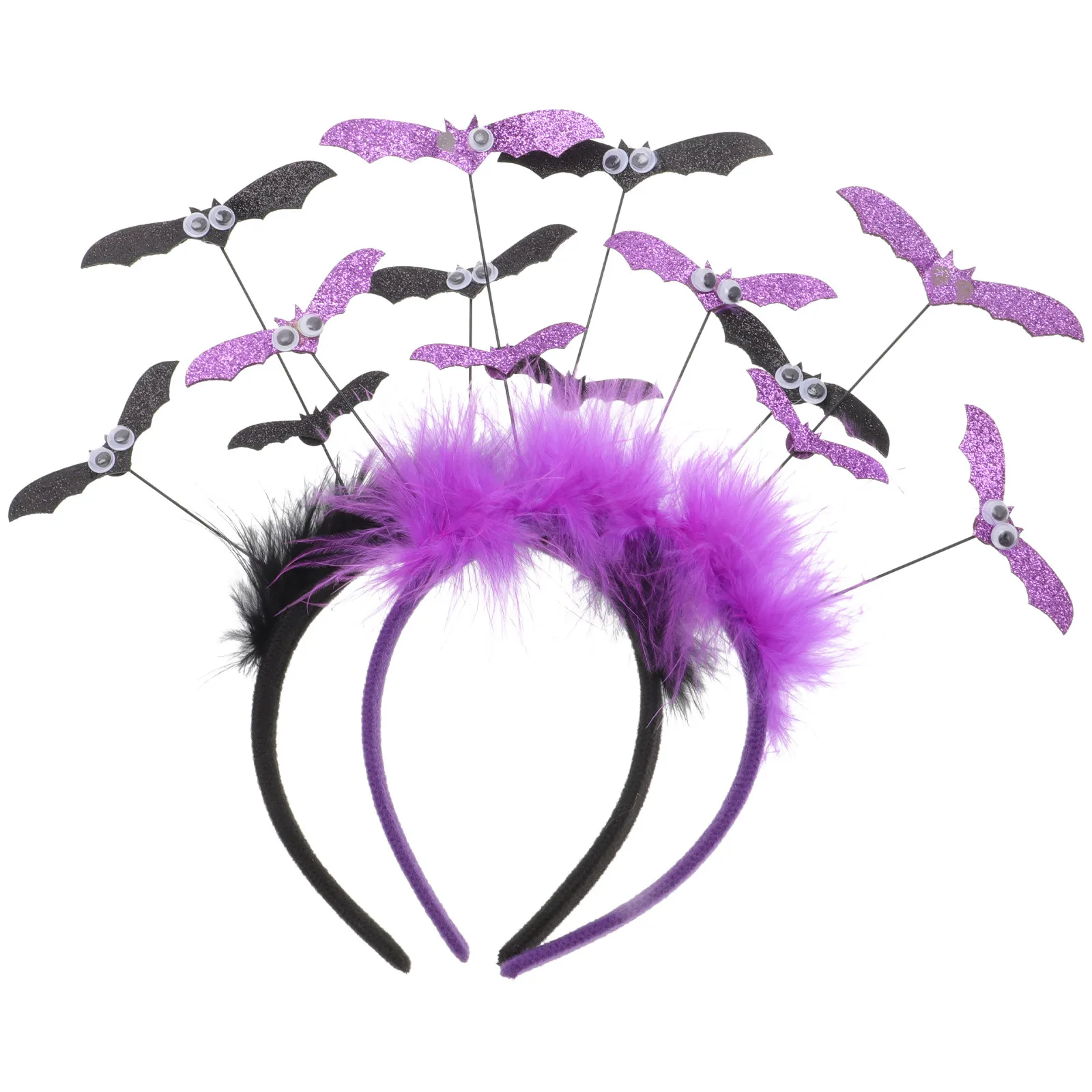 

2Pcs Halloween Bat Headband Premium Comfortable Fabric One Size Fits All Big Eyes Attractive Design Festival Party Cosplay