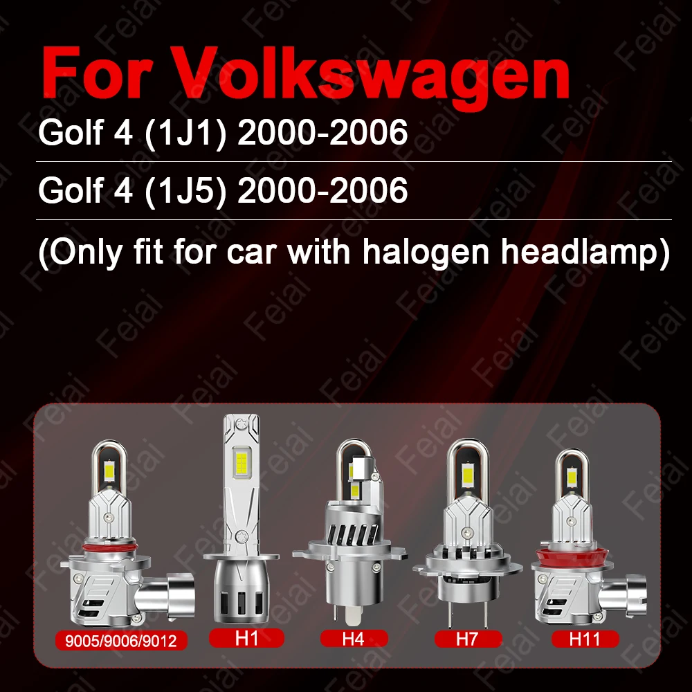 Picture 3: LED Headlights Bulb For Volkswagen VW Golf 4 Accessories 2000 2001 2002 2003 2004 2005 2006 Golf MK4 Super Bright LED Headlamp