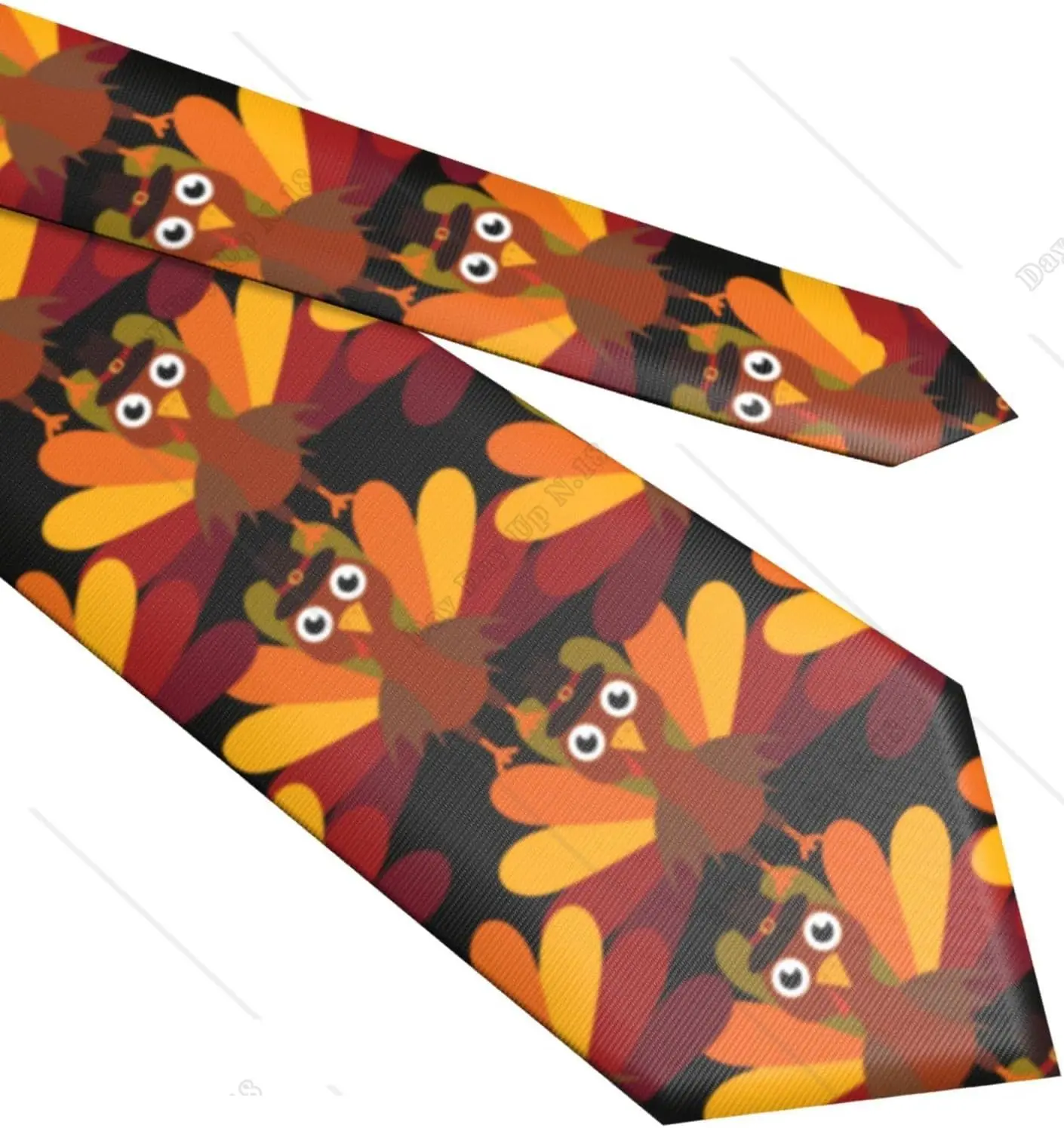 Funny Turkey Men\'s Ties Skinny Neck Tie for Weddings Party Business Groom Dances One Size Print