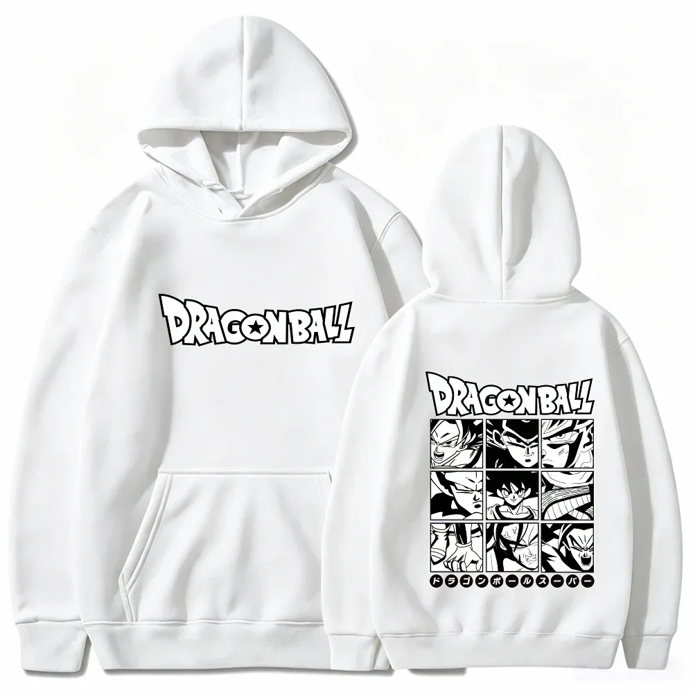Dragon Ball Hoodie Unisex Manga Panel Character Collage Front Back Print Anime Fan Pullover Hooded Sweatshirt