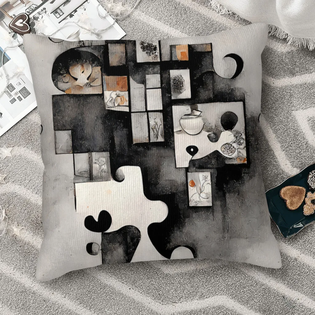 Greater Than the Sum of Its Parts Jigsaw Puzzle Polyester Cushion Cover For Home Chair Decorative Soft Hug Pillowcase