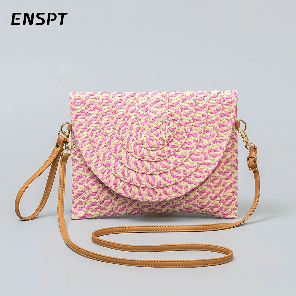 BERKI STAR Straw Clutch Crossbody bag Handbag Summer Beach Straw Purse for Women Woven Envelope Bag