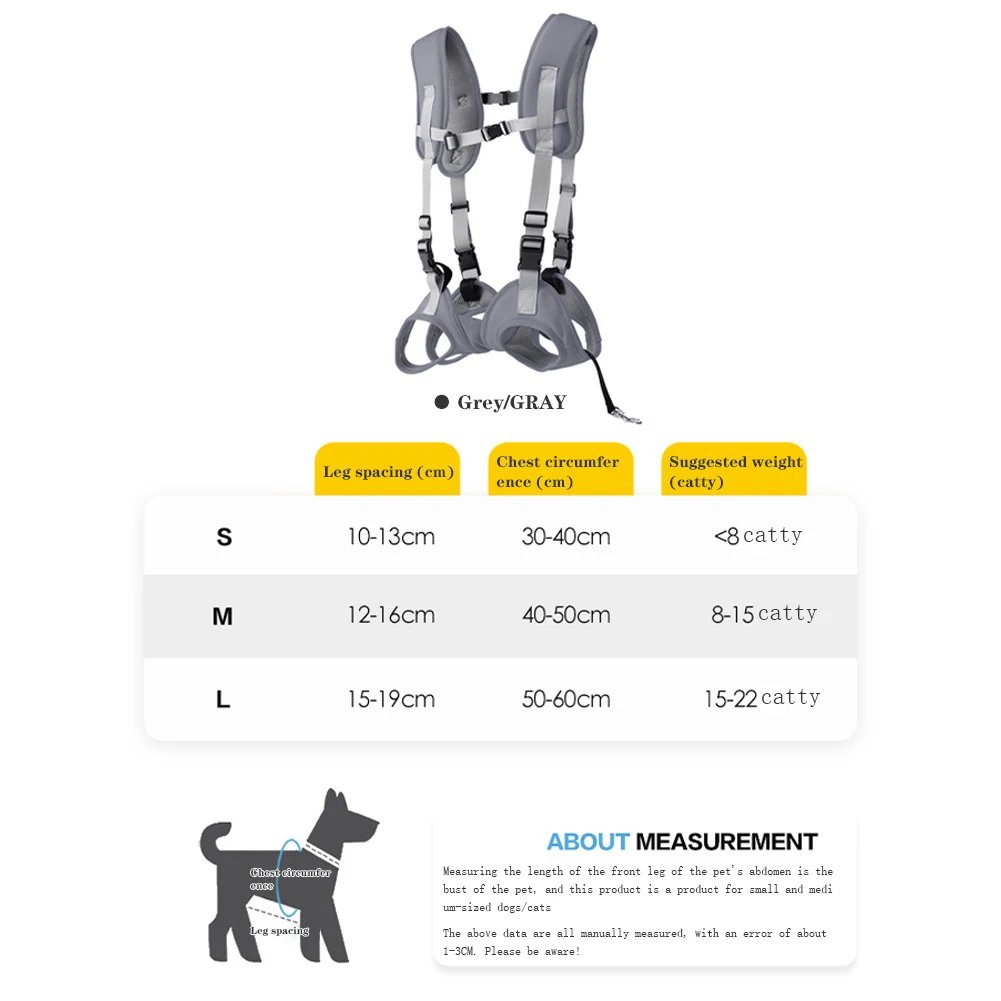 Dog Lift Harness Adjustable Dog Backpack Harness Horizontally Emergency Dog Backpack Sling Lift For Old Arthritis Back Legs Supp