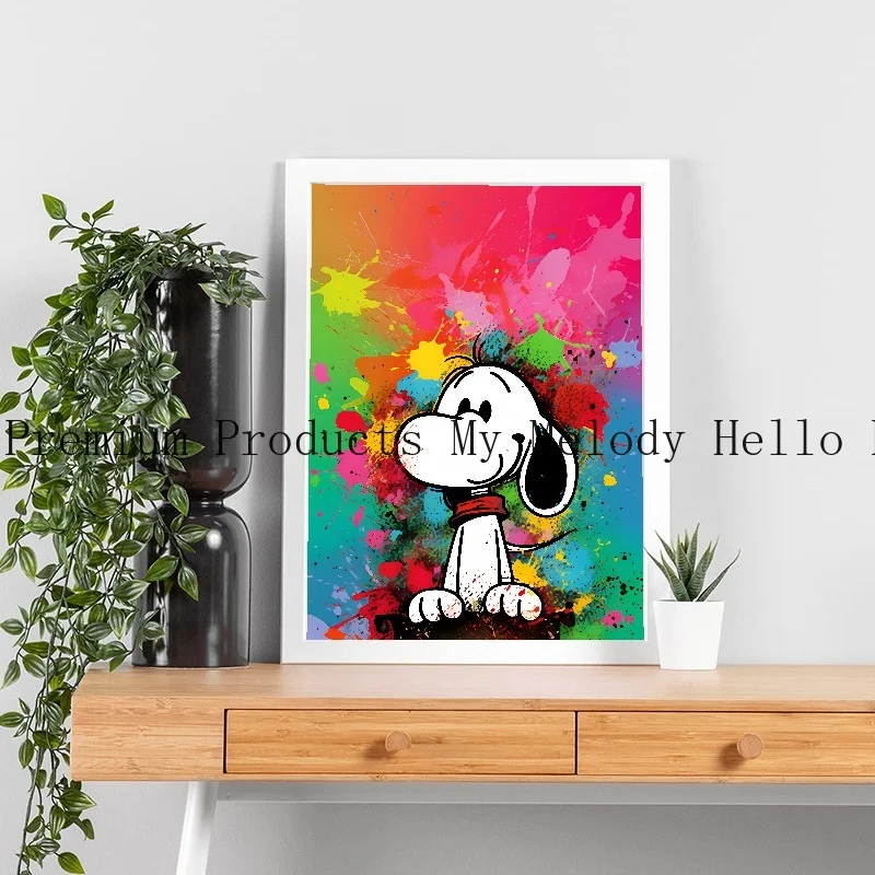 MINISO Disney Cartoon Snoopyr Canvas Poster Home Anime Wall Art Painting Prints Pictures Children Bedroom Living Room Decor Gift