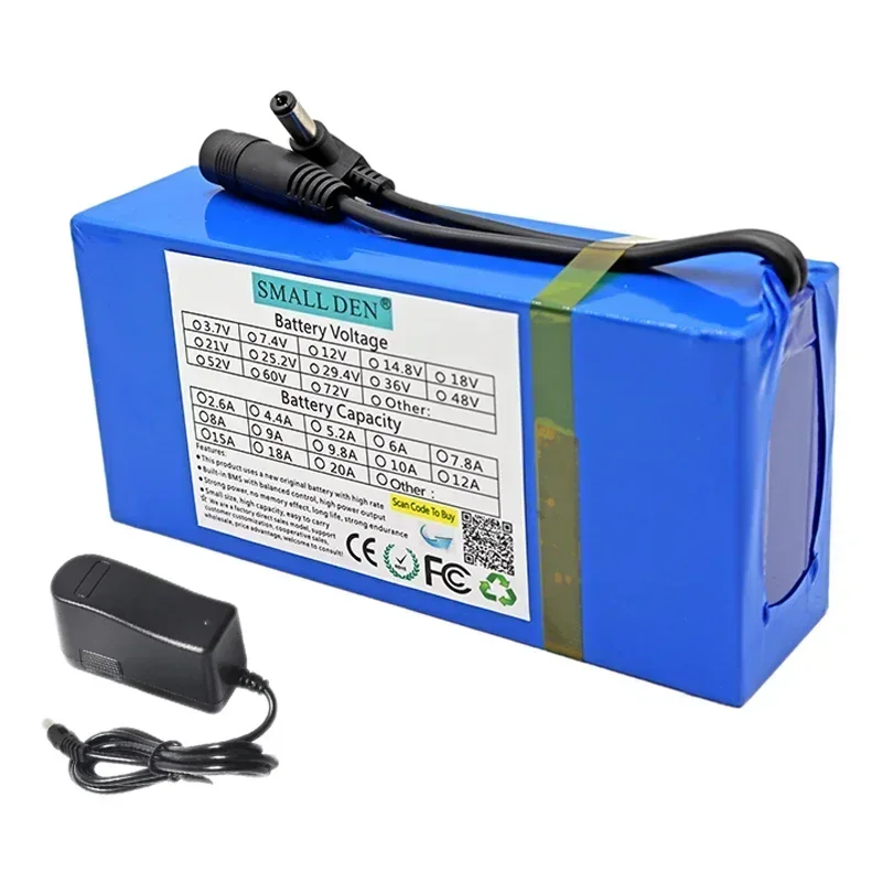 12V 10Ah 18650 lithium battery pack 3S4P rechargeable battery with BMS, suitable for large capacity batteries and high power