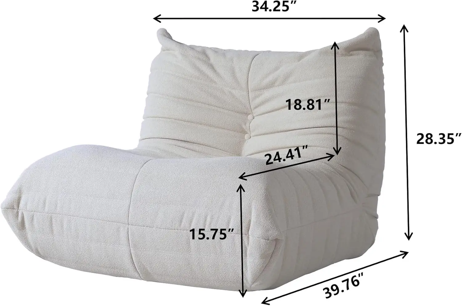 Bag Chair for Adults Fireside Chair Lazy Floor Sofa Couch Big Beanbag Chairs, Corner Chair Sofa for Living Room Apartment S