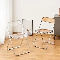 Transparent Fashion Folding Chairs Combination Modern Simple Portable Furniture Chair Acrylic North Europe Folding Dining Chair