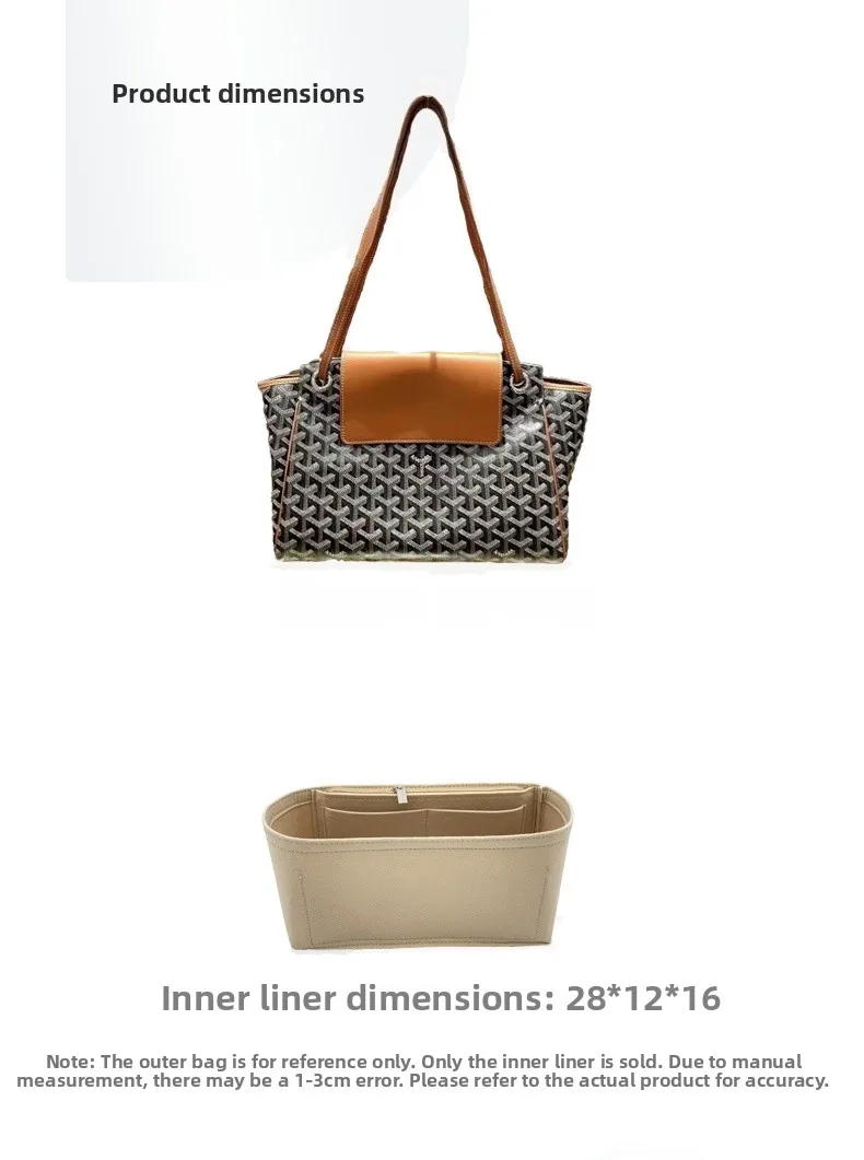 Goya Rouette Organizertas Binnenopbergetui Cosmetische tas Tote Bag Opbergoplossing Pure kleur Kubiek ontwerp Huishoudelijk orgel...