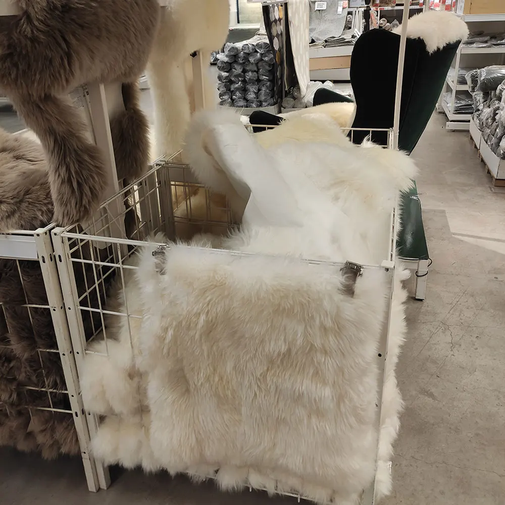 Pure Wool Big Deluxe Whole Australian Sheepskin Plush Seat Cushion Pad Cover Carpet In Car Sofa Mat Bedroom Living Room
